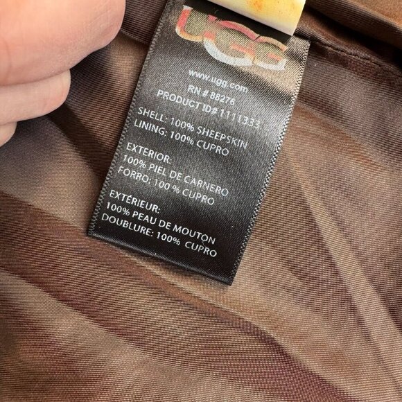 UGG X Eckhaus Latta Women's Jacket Orange Multi Sheepskin Size Small 70's Vibe - Picture 9 of 12